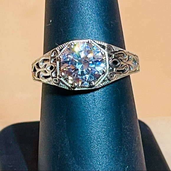 🥀Stunning Edwardian Style Sterling Silver Filigree Ring! - Picture 1 of 16